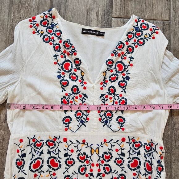 Antik Batik Daylee Long Dress Size M Floral Embroidered Boho Maxi V-Neck Boho - Picture 3 of 14